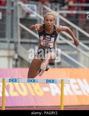 Nürnberg, Deutschland. 21. Juli 2018. Djamila BÖHM (BoÌhm), Kunst Düsseldorf, Aktion, laufen 400m Hürden der Frauen am 21.07.2018. Deutsche Leichtathletik Meisterschaften 2018, vom 20.07. - 22.07.2018 in Nürnberg/Deutschland. | Verwendung der weltweiten Kredit: dpa/Alamy leben Nachrichten Stockfoto