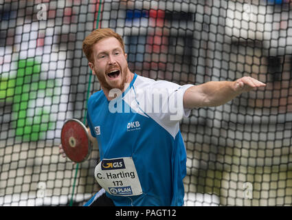 Nürnberg, Deutschland. 21. Juli 2018. Sieger Christoph HARTING, SCC Berlin, 1. Platz, Aktion. Letzte diskuswurf der Männer, die am 21.07.2018. Deutsche Leichtathletik Meisterschaften 2018, vom 20.07. - 22.07.2018 in Nürnberg/Deutschland. | Verwendung der weltweiten Kredit: dpa/Alamy leben Nachrichten Stockfoto