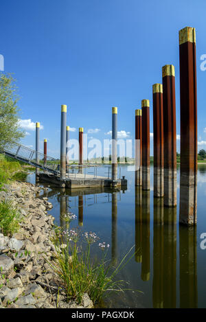 23. Juli 2018, Deutschland, Lebus: Die wasserstände der deutsch-polnischen Grenze oder aussergewöhnlich niedrig, rund 110 cm an der Messstation in Frankfurt/Oder. Foto: Patrick Pleul/dpa-Zentralbild/dpa Stockfoto