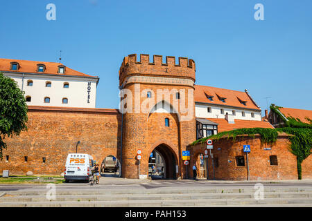 Torun, Polen - Juni 01, 2018: Blick auf die Altstadt in Torun. Thorn ist Geburtsort des Astronomen Nikolaus Kopernikus. Stockfoto