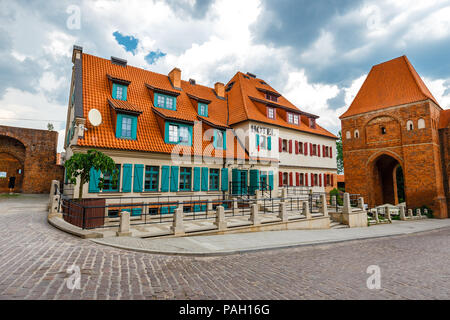 Torun, Polen - Juni 01, 2018: Blick auf die Altstadt in Torun. Thorn ist Geburtsort des Astronomen Nikolaus Kopernikus. Stockfoto