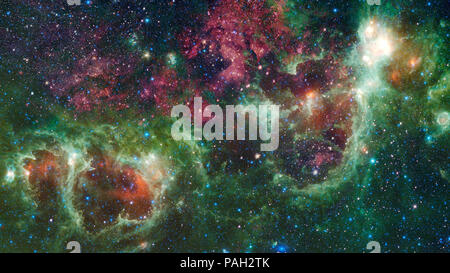 Nebel und Galaxien im dunklen Raum. Elemente des Bildes von der NASA eingerichtet. Stockfoto