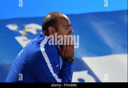 Budapest, Ungarn - 27.Juli 2017. Ivica Tucak, Head Coach von Kroatien. FINA Wasserball WM-Halbfinale. Stockfoto