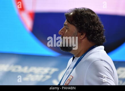 Budapest, Ungarn - 27.Juli 2017. SAVIC Dejan, Head Coach von Serbien. FINA Wasserball WM-Halbfinale. Stockfoto