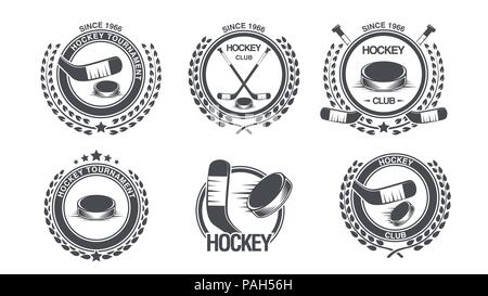 Set hockey Symbol. Old Style Logo. Stock Vektor