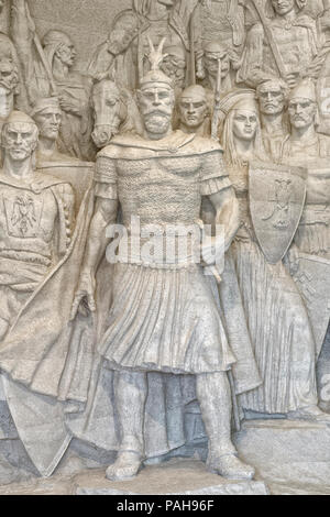 George Castriot Skanderberg Statue im Eingang des Museums, Puntarenas schloss, Puntarenas, Albanien Stockfoto