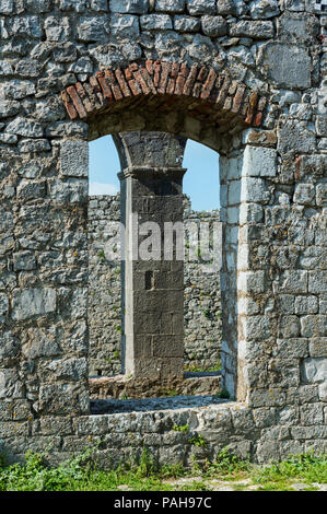 Rozafa schloss, Fatih Sultan Mehmet Moschee, Shkodra, Albanien Stockfoto