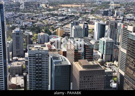 MELBOURNE, Australien - 9. Februar: Architektur Ansicht am 9. Februar in Melbourne, Australien 2008. Melbourne ist die 2. die bevölkerungsreichste Stadt in Australien Stockfoto