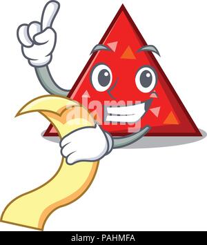 Mit Menü triangel Maskottchen Cartoon Stil Stock Vektor