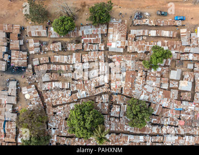 Ansicht des Marktes in Ganta, Liberia Stockfoto