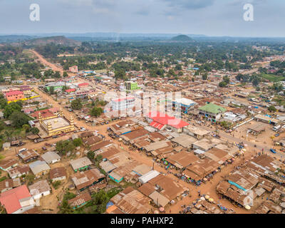 Ansicht des Marktes in Ganta, Liberia Stockfoto