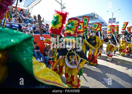 Eine der ältesten Kostüme von El Carnaval de Barranquilla ist der Kongo, Sie sagen, es war von einem einheimischen Krieg Tanz der Kongo, Afrika entstanden. Diese Stockfoto