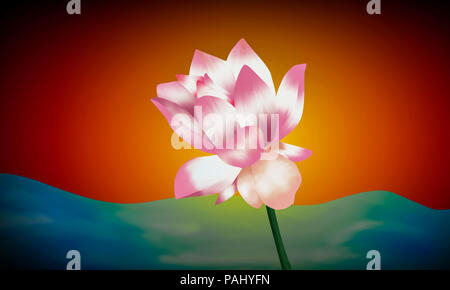 Seerose bunte Illustration, Malerei Stockfoto