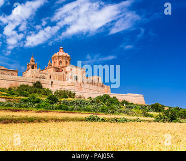 Mdina, Malta - eine befestigte Stadt in der nördlichen Region von Malta, der alten Hauptstadt der Insel. Stockfoto