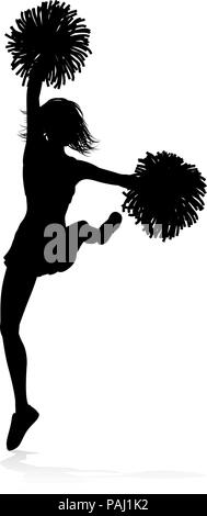 Silhouette Cheerleader Stock Vektor