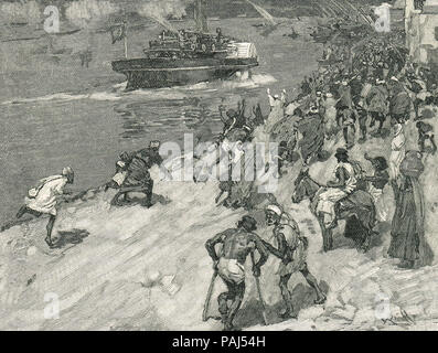 Ankunft von General Gordon nach Khartum, 18. Februar 1884 Stockfoto