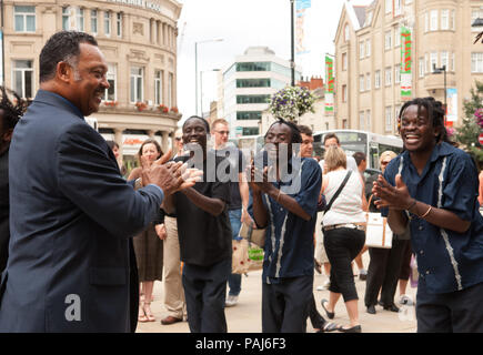 Der Reverend Jessie Jackson besucht Sheffield im Jahr 2007 Stockfoto