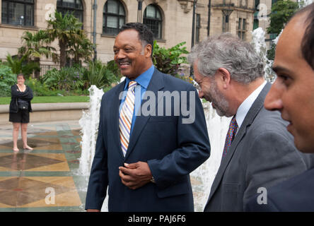 Der Reverend Jessie Jackson besucht Sheffield im Jahr 2007 Stockfoto