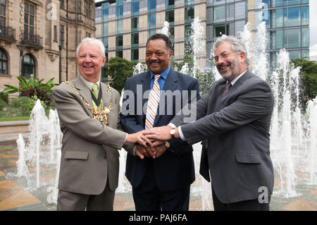 Der Reverend Jessie Jackson besucht Sheffield im Jahr 2007 Stockfoto