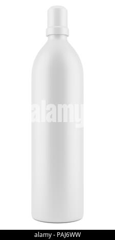 Leere Kunststoff Reiniger Flasche Vorlage auf weißem Hintergrund. 3D-Darstellung Stockfoto