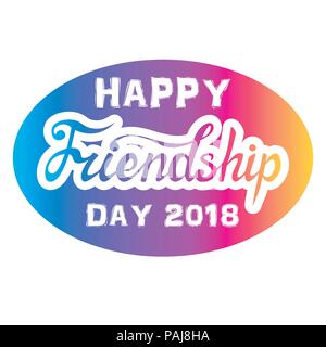 Abbildung für Freundschaft Tag, Grußkarten mit glücklichen Tag der Freundschaft, Illustration für Banner, Plakate, Druck, t-shirts. Schriftzug, Vektor Stock Vektor