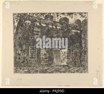 Home Sweet Home Cottage Nr. 3, Easthampton. Artist: Childe Hassam (Amerikanische, Dorchester, Massachusetts 1859-1935 East Hampton, New York). Abmessungen: Platte: 8 7/8 x 11 in. (22,6 x 28 cm): 12 1/2 x 14 13/16-in. (31,8 x 37,7 cm) Rahmen: 16 x 21 in. (40,6 x 53,3 cm). Datum: 1928. Museum: Metropolitan Museum of Art, New York, USA. Stockfoto