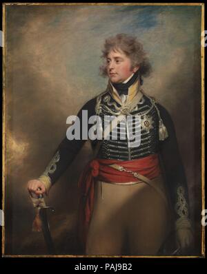 George IV (1762-1830), als Prinz von Wales. Artist: Sir William Beechey (Briten, Witney, Oxfordshire 1753-1839 Hampstead) und Werkstatt. Abmessungen: 56 1/4 x 44 1/2 in. (142,9 x 113 cm). Das Porträt des Prinzen das Tragen einer Uniform der Zehnten leichte Dragoner und der Stern des Ordens der Strumpfband ist eine Version von beechey das Diplom Arbeit, die im Jahre 1798 zur Königlichen Akademie präsentiert wurde. Eine andere Version, commisssioned sitter und wahrscheinlich im Jahre 1803 gemalt, ist in der britischen Royal Collection. Museum: Metropolitan Museum of Art, New York, USA. Stockfoto