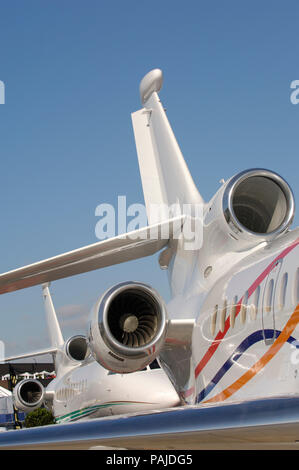 Motor Einlässen der Dassault Falcon 7X und Falcon 900EX einfach im Static Display auf der Paris Airshow Salon 2007 - le-Bourget geparkt Stockfoto