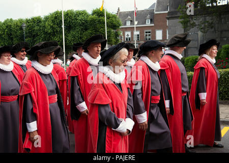 Mons, Belgien. 27 Mai, 2018. Prozession der Descente der Schrein des Heiligen Waltrude-Car D'oder während der Ducasse feiern Stockfoto