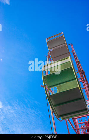 Close up Teil von Pastell Riesenrad auf blauen Himmel Stockfoto