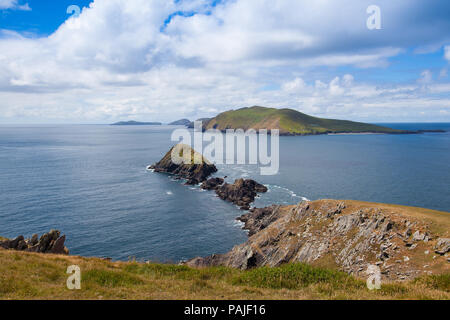Dunmore Head am Slea Head Drive, eine von Irlands schönsten Strecken, Halbinsel Dingle, Kerry, Irland. Stockfoto