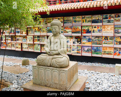 Buddha Statue in der tropische Garten Monte Palace, Funchal, Madeira Stockfoto