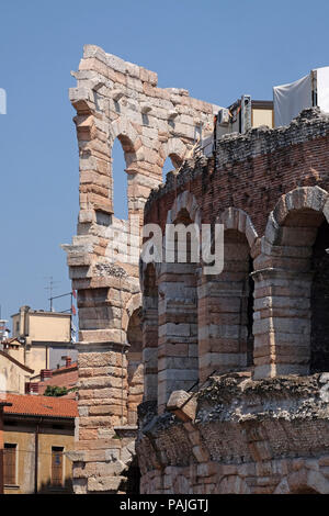 Alten Römischen Amphitheater Arena in Verona Verona ist ein UNESCO-Weltkulturerbe, Italien Stockfoto