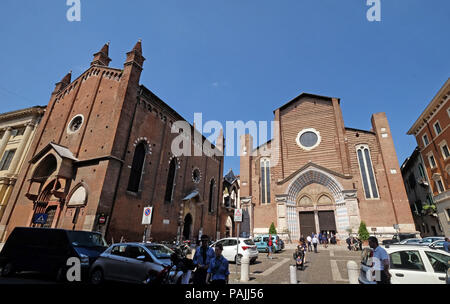 Die Heilige Anastasia und San Pietro Martire Kirche an der Piazza Sant'Anastasia in Verona, Italien Stockfoto