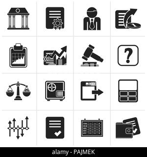 Schwarz Börse und Finanzen icons-Vektor Icon Set Stock Vektor
