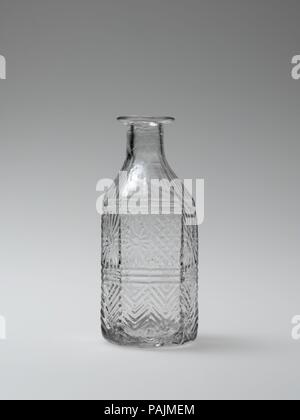 Flasche. Kultur: American. Abmessungen: H. 4 1/16-in. (10,3 cm); Durchm. 1 5/8 in. (4.1 cm). Teekocher: Wahrscheinlich Boston & Sandwich Glass Company (American, 1825-1888, Sandwich, Massachusetts). Datum: 1825-40. Museum: Metropolitan Museum of Art, New York, USA. Stockfoto