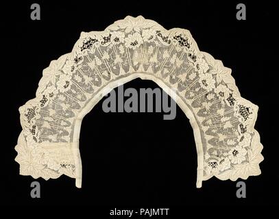 Kragen. Kultur: Europäische. Datum: 1830-50. Das Halsband hat eine besonders detaillierte und ungewöhnliche Design Motiv. Die komplexen Stickerei und die Lotus Form vom Ägyptischen Formensprache setzt es abgesehen von den üblichen genommen. Museum: Metropolitan Museum of Art, New York, USA. Stockfoto