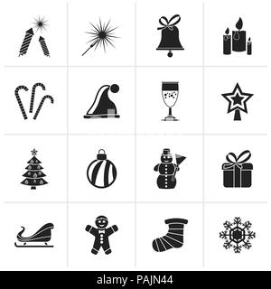 Schwarz Camping, Reise und Tourismus Symbole - Vektor Icon Set Stock Vektor