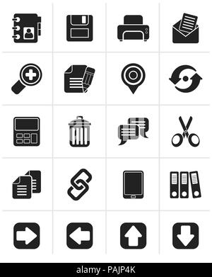 Schwarz internet Interface Symbole - Vektor Icon Set Stock Vektor