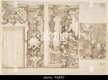 Design für Wand und Decke. Artist: Anonyme, Italienisch, 18. Abmessungen: 7-5/8 x 11 in. Datum: 1740-50. Museum: Metropolitan Museum of Art, New York, USA. Stockfoto