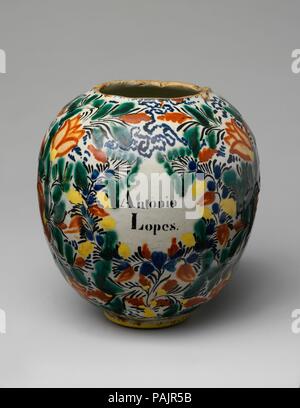 Jar. Kultur: Mexikanische. Abmessungen: H.7. (17,8 cm). Datum: Ca. 1860. Museum: Metropolitan Museum of Art, New York, USA. Stockfoto