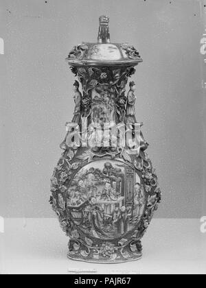 Überdachte Jar. Kultur: China. Abmessungen: H 18 cm. (47 cm). Datum: Ende des 18. Anfang des 19. Jahrhunderts. Museum: Metropolitan Museum of Art, New York, USA. Stockfoto