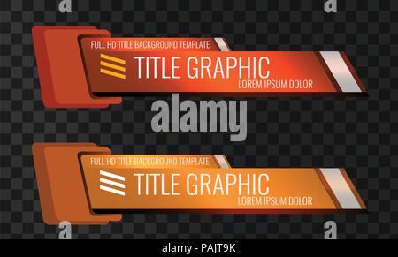 Satz von Video Schlagzeile Titel oder unteren Drittel Vorlage. Einzigartige Banner Design für Video Stock Vektor