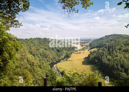 Ein Blick über den Fluss Wye an Symonds Yat, Wye Valley, Herefordshire, England, Großbritannien Stockfoto