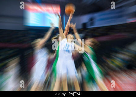 Absract zoom in beweglichen Basketball Spiel Stockfoto