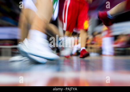 Absract zoom in beweglichen Basketball Spiel Stockfoto