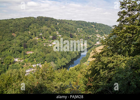 Ein Blick über den Fluss Wye an Symonds Yat, Wye Valley, Herefordshire, England, Großbritannien Stockfoto