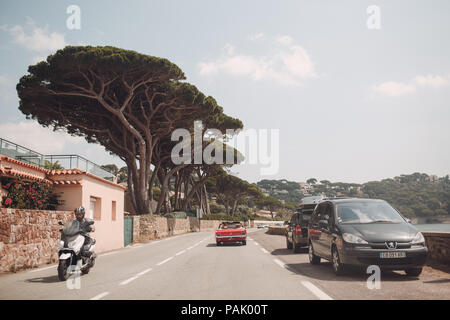 Retro Rallye. Französische Riviera. Nizza - Cannes - Saint-Tropez. Stockfoto