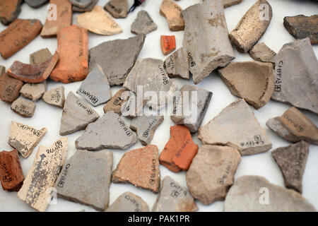 Archäologische Grabung in Priory Park in Chichester, West Sussex, UK. Stockfoto