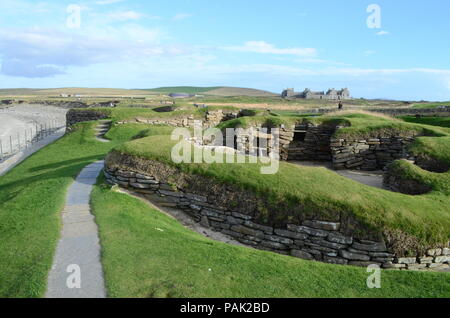 Bleibt der antiken Siedlung von Skara Brae, Orkney Islands, Großbritannien Stockfoto